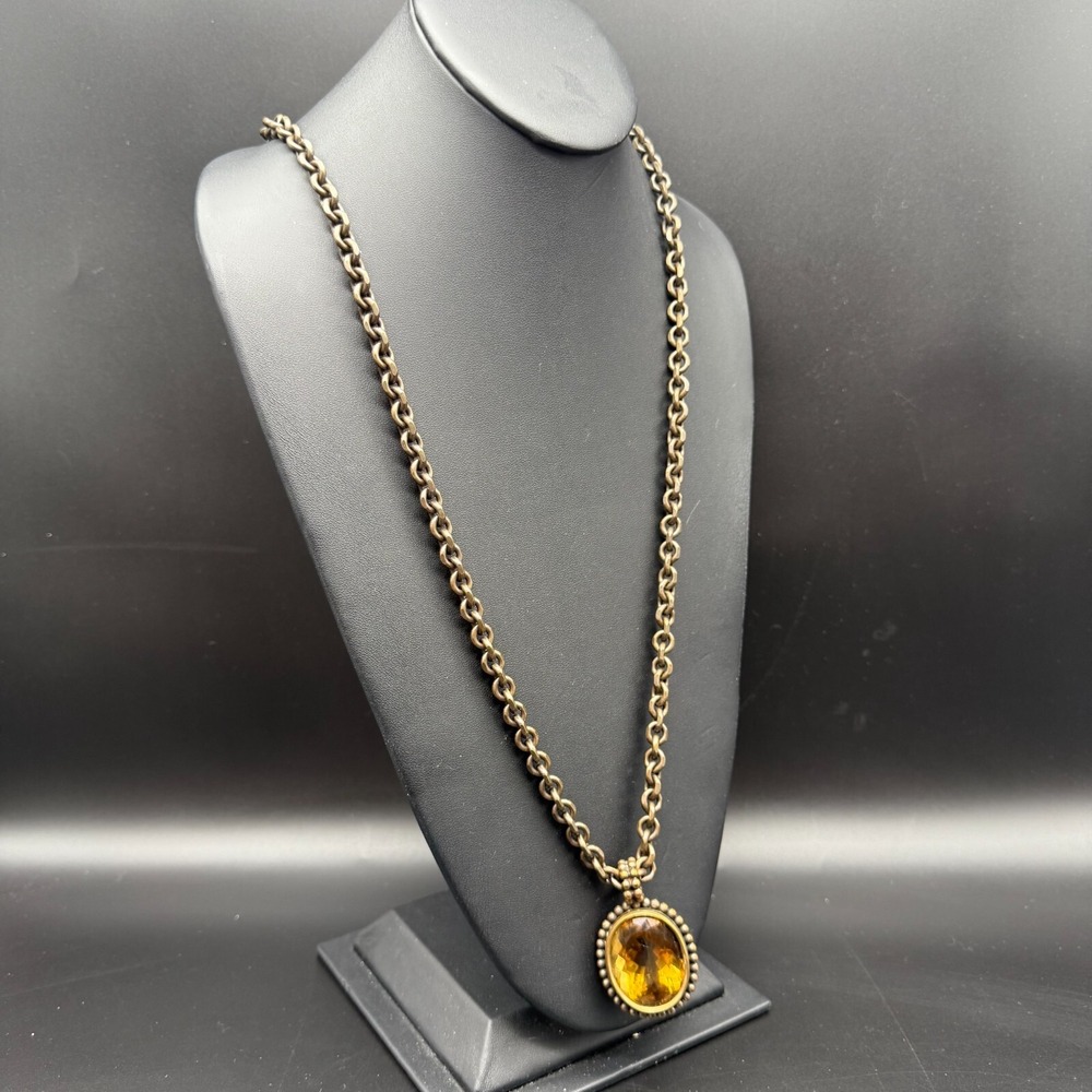 Stephen Dweck 1994 Vintage Bronze Toggle Necklace Cit… - Gem